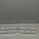 2 Pack, 5-Compartment Clear Plastic Bin - Divided Art Supplies, Cosmetic Makeup Caddy Organizer - Multiuse Storage Container for Vanity, Bathroom, Kitchen, Office, Craft, Shower, Cleaning Items