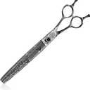 JASON 8 Inch Dog Thinning Scissors Ergonomic Pets Grooming Thinner Blender Shears Cat Trimming Texturizing with Offset Handle, Stainless Steel, Light Weight, Sharp, Safe, Comfortable
