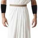JKonHer Men's Greek Gods Toga Ancient Roman Senator Robe Caesar Costume, S