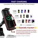 15W Qi Wireless Car Charger Auto-Rotating Dual Coils Fast Charging Vent/Dashboard Phone Mount Holder for Samsung Galaxy Z Fold 7/6/5/S24, iPhone 17/16/15/14 Pro Max, Google Pixel 8/7 Pro (L)