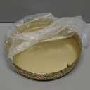 Wenqik Cake Stand 12 Inch Round Metal Cupcake Dessert Wedding Cake Stand Cookies Display Holder Fruit Serving Tray for Table Wedding Birthday Anniversary Party(Gold)