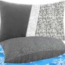 MOLCLCUY Memory Foam Pillows King Size Set of 2 Adjustable Cool Pillow for Side Back Stomach Sleepers Luxury with Washable Cover (Gray)