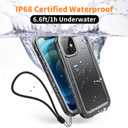 Cozycase TOP Military IP68 Waterproof Case for iPhone 12 / 12 Pro - Heavy Duty 360 Shockproof Full Body with Screen Camera Protector Double Water Dust Drop Proof Hard Rugged Tough Front Back Cover
