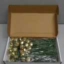 25 Pcs 20 Inches Christmas Garland Ties with Bells Decorative Twist Ties Garland Hanger for Banister Stairs Railing Garden Reusable Flexible Twist for Xmas Holiday Decorations (Gold)