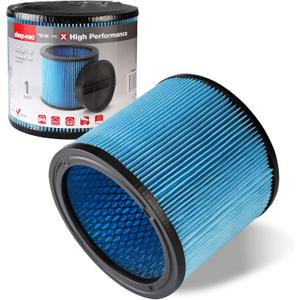 Shop-Vac High Performance 90350/90304/90344 Cartridge Filter, Fits most 5-16 Gallon Shop-Vac Wet/Dry Vacuums, High Efficiency Nanofiber Filtration Paper, Reusable, 1 Pack