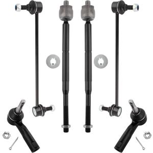 6Pcs Front Inner Outer Tie Rods End Links + Sway Bar Fit For Chevrolet Cobalt 2005-10, HHR 2006-11, For Pontiac G5 07-10, Pursuit 2005-2006, For Saturn Ion 2003-2007 K80252 ES800030 EV80445