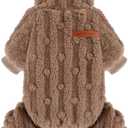 Dog Sweater for Small Dogs, XXS Dog Sweaters Turtleneck Doggie Pajamas Jumpsuits, Small Doggy Clothes Girl Boy, Cold Weather Puppy Onesie Outfits Yorkie Chihuahua Apparel,Khaki, S