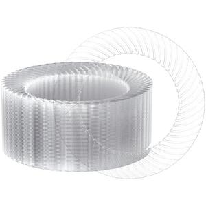 FOCUSLINE 10 Inch Clear Plastic Plates, 100 Count Disposable Heavy Duty Dinner Plates, Premium Hard Plastic for Weddings, Parties & Events