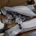 32x84 Inch Glass Sliding Barn Door Slab and 5.5ft Hardware Kit Included, 5 Frosted Glass, LVL Wood Panel Covered with White Water-Proof Scratch-Proof PVC Surface, Simple DIY Assembly