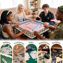 Hot Pink Cute Leopard Mahjong Mat 31.5 x 31.5 Inch, Preppy Pink Y2K Cheetah Non-Slip Noise Reduction Mahjong Table Mat for American Mah Jong Poker Card Board Games Dominoes