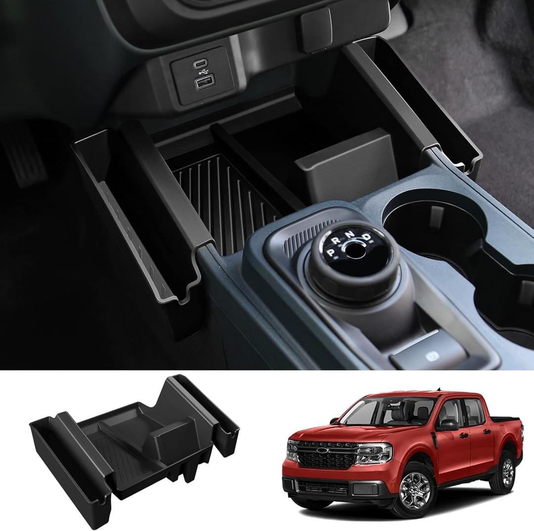 Mabett Center Console Shifter Storage Tray Compatible with Ford Maverick 2022 2023 2024 2025 Accessories, Gear Shifter Side Organizer Tray for Maverick(Not Fit 2025 Model with Wireless charge)