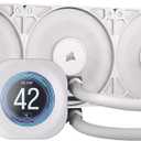 CORSAIR Nautilus 360 RS LCD Liquid CPU Cooler  2.1" IPS LCD Screen, 360mm AIO, Low-Noise, Daisy-Chain, Intel LGA 1851/1700, AMD AM5/AM4  3X RS120 Fans Included  White