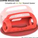 JCHPINE Silicone Cover Case for JBL Flip 7 Portable Speaker, Accessories for JBL Flip 7 Protective Case with Silicone Handle (Red)