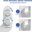 Bidet Attachment for Toilet Seat Water Pressure - Non Electric Bidets Self Cleaning Sprayer - Portable Slim Dual Nozzle Bidet Attachments Toilets - Adjustable Bidets Wash Butt Cleaner for Bathroom