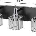 Chrome Bathroom Vanity Lights, Modern 3 Lights Crystal Bathroom Lighting Fixtures Over Mirror Black Chrome Wall Light with Square Shade