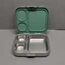 Stainless Steel Bento Box Kids, Leak Proof Metal Bento Lunch Box,3 Compartments 304 Stainless Steel Bento Lunch Containers for School and Office, BPA-Free(Green)