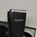 MANSPOT Manscape Groin & Body Hair Trimmer for Men, Electric Ball Pubic Trimmer Shaver,Manscape Kit with 4 Guard,Replaceable Ceramic Blade Heads,Waterproof Wet/Dry Shaver,90 Minutes Shaving (Black)