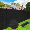 UPGRADE Privacy Screen 4' x 25' Fence Commercial Shade Cover with Brass Grommets Heavy Duty Perfect for Outdoor Back Yard, Black, Customizable