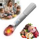Heated Ice Cream Scoop Rechargeable with Removable Battery, Electric Warming Scooper, 30s Rapid Heating to 162F, 316 Stainless Steel, LED Display & IP67 Waterproof, Easy Clean for Hard Ice Cream