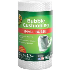Duck Brand Small Bubble Cushioning Wrap for Moving & Shipping - 30 FT Bubble Packing Wrap for Extra Protection Packaging Boxes & Mailers - Clear Bubble Roll Moving Supplies, Perforated Every 12 IN