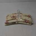 GLCON 16 Inches Satin Padded Hangers for Women Clothing - No Bump Fancy Floral Bridal Hangers for Adult Coat, Suit, Wedding Dress, Sweaters (Pack of 10)