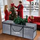 Extra Large Christmas Tree Storage Bag 12 ft for Xmas Trees - Grey | Heavy Duty, Built-in Zip Mesh Pockets, Reinforced Handles, Dual Zippers Wide Opening, Thickness PE Bag, Moving Bags
