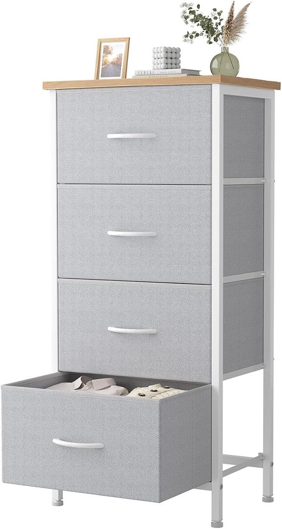 Sweetcrispy 4 Storage Drawer Dresser, Storage Cabinet, Clothes Organizer, 11.8"D x 17.7"W x 37.5"H