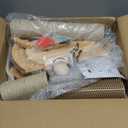 Made4Pets Cat Scratching Post, Cat Self Groomer for Indoor Cats, Cloud Soft Perch for Rest, 17.5" Tall Natural Sisal Scratcher Cat Grooming Interactive Ball Track Toys for Small Cats Kittens