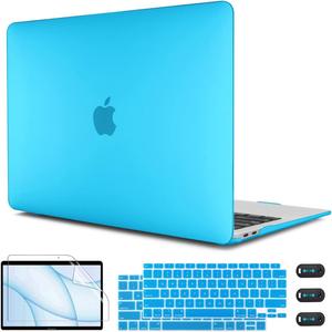 CISSOOK Compatible with MacBook Air 13 inch Case A2337 M1 A2179 A1932 Model 2021 20202018 Release, Plastic Blue Hard Shell Case with Keyboard Cover for Mac Air 13.3" with Touch ID, Matte Sky Blue