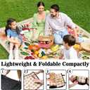 Picnic Blankets Waterproof Foldable Extra Large,80"x 80" Outdoor Beach Blanket Sandproof,3-Layer Lightweight Handy Mat Tote Picnic Camping Rugs for Outside Your Rv (Boho Vintage Floral)