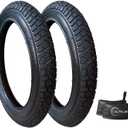 CALPALMY (2 Sets) 14" Bike Replacement Tires and Inner Tubes for MTB, BMX, Kids Bike - Compatible with RoyalBaby, Joystar, Dynacraft and More - Made from Premium Butyl Rubber 14"x2.125 Black