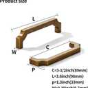 khtumeware 2-Pack 3-1/2 Inch Square Antique Brass Cabinet Pulls, Solid Zinc Alloy Heavy-Duty Handles for Kitchen/Bathroom Cabinets, Drawers & Cupboards (3-1/2 Inch Center to Center)