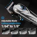 Chicclly Professional Hair Clippers for Men&Women, Low Noise Hair Cutting Kit with 10 Color Combs, LED Display, Gifts for Men, 5H Cordless Clippers and Trimmers Set with Scissors,Cape