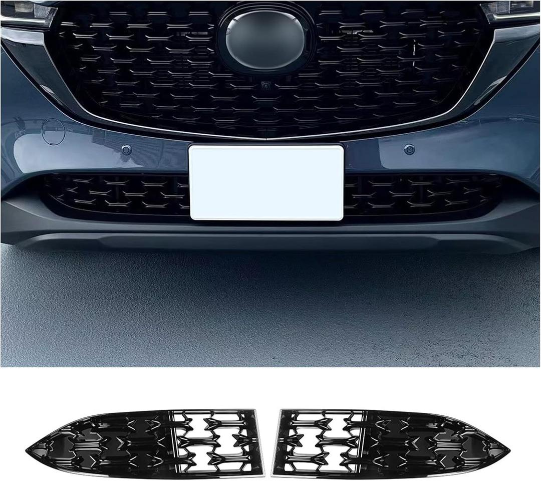 CDEFG 2024 2025 2026 CX-5 Front Grill Mesh Inserts Trims Front Grille Guard Compatible with 2022-2025 2026 Mazda CX-5 Car Exterior Accessories ABS Material 2024 2025 CX-5 Accessories(2PCS)