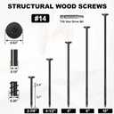 FMhotu #14 Heavy-Duty Wood Screws, Star Drive Deck Screws, Rust Resistant Timber Screws for Timber/Log/Landscaping Wood (4-1/2 Inch,500Pcs,Black)
