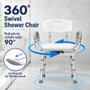 CareCrew Swivel Shower Chair for Elderly and Disabled, Adjustable Height | 450 lb Shower Chair for Inside Shower Tub; Heavy Duty Shower Chair with Arms and Back