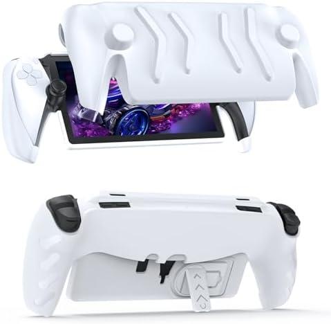 JOYTORN Full Protective Case Cover Compatible with PlayStation Portal Remote Player,PS5 Portal Case with Detachable Front Shell,Frosted Anti-Slip Handheld Design(White)
