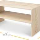 Whitmor Wood Stackable 2-Shelf Shoe Rack, White Oak, 24 inches2 Pack, 24 INCH X2