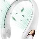 KIDEE Neck Fan, Portable Fan, Neck Fans Rechargeable, Upgraded LED Display, 4000 mAh Battery Operated, 3 Speeds Adjustable Personal Wearable Fan, Gifts for Women Men, Pearl White
