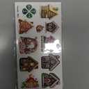 96 PCS Funny Gingerbread Pre-cut Temporary Tattoos Birthday Gingerbread Man Christmas Party Decorations Supplies Favors Boys Girl Cute Fake School Reward Themed Winter