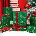 3 x Flyhill Christmas Wrapping Paper,Metallic Gold Embossed Foil Snowflake Green Gift Wrap for Holiday, Party,Celebration, New Year(17 Inch X 33 Feet)