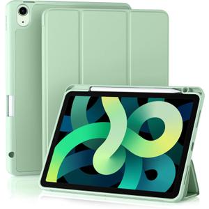 Akkerds Compatible with iPad Air 11 Inch Case 8th/7th/6th Generation (M4/M3/M2) 2026/2025/2024, for iPad Air 5th/4th Generation Case 10.9 Inch 2022/2020 with Pencil Holder[Auto Sleep/Wake], Green