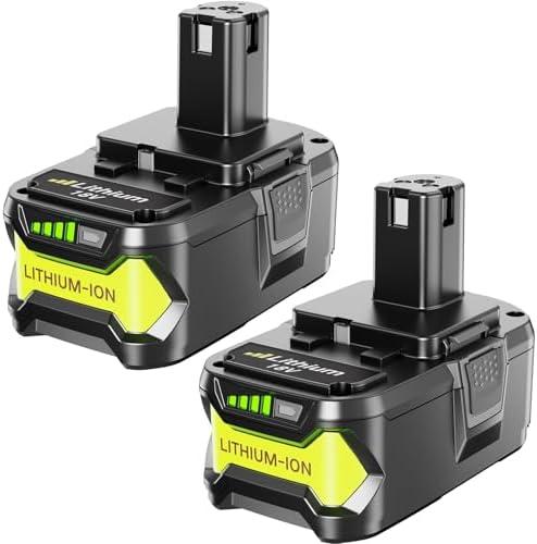 FORNERGY 2-Pack 18v 5.0Ah Lithium lon Rapid Rechargeable Replacement Battery, Compatible with Ryobi 18v One+ Power Tools and Charger P100 P102 P103 P104 P105 P107 P108 P109