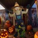 4 ft Halloween Party Decoration Scary Scarecrow Cardboard Cutout Standup Creepy Scarecrow Party Accessory Life Size Photo Prop Standing Cardboard Cutout for Halloween Supplies