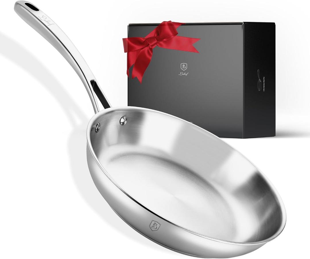 10-Inch 316 Stainless Steel Frying Pan with Heat-Control Base