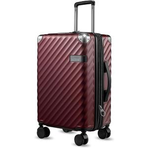 LUGGEX Luggage with Spinner Wheels - Expandable Hard Shell Suitcase With Wheels, Carry-On 20-Inch, Cherry
