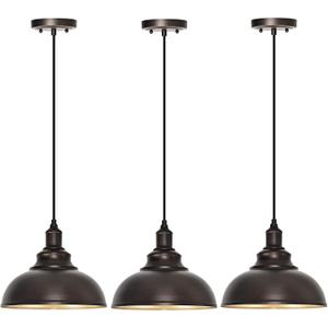 3-Pack Farmhouse Pendant Light Adjustable Pendant Lighting for Kitchen Island Industrial Hanging Barn Pendant Lights Over Island Sink Light Fixtures
