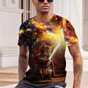 RAISEVERN Mens T-Shirts Cool Novelty Crewneck Short Sleeve Funny Graphic Top Casual Tees for Women (XXL)