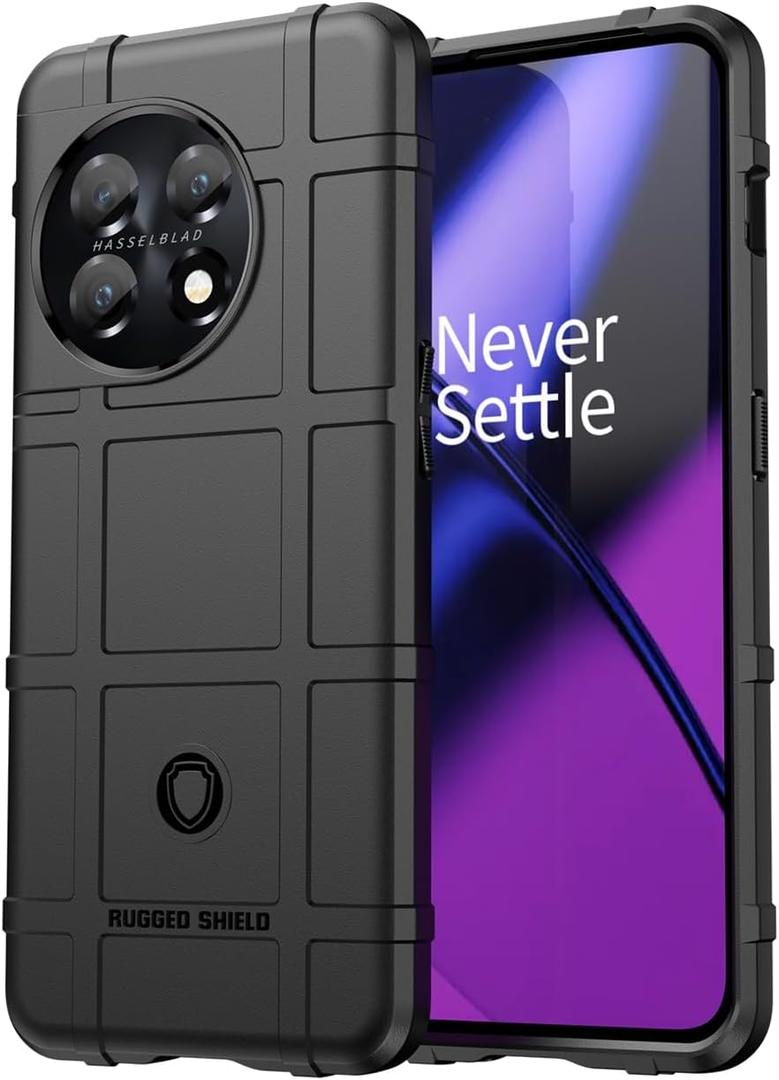 Case for OnePlus 11 Case, One Plus 11 5G PHB110 Case, Military Grade Shockproof Heavy Duty Rugged TPU Cover and Camera Lens Protection Phone Case for OnePlus 11 5G Black