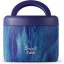 S'nack by S'well Stainless Steel Food Container, 24 Oz, Azure Forest, Double-Layered Insulated Bowls, BPA-Free